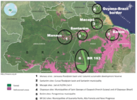 Carte des 6 sites en Amazonie brésilienne, Projet Odyssea. ©