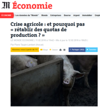 Le Monde Economie, Février 2016.  © 